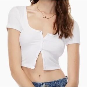 Aritzia Sunday Best Holly top in glimmer blue